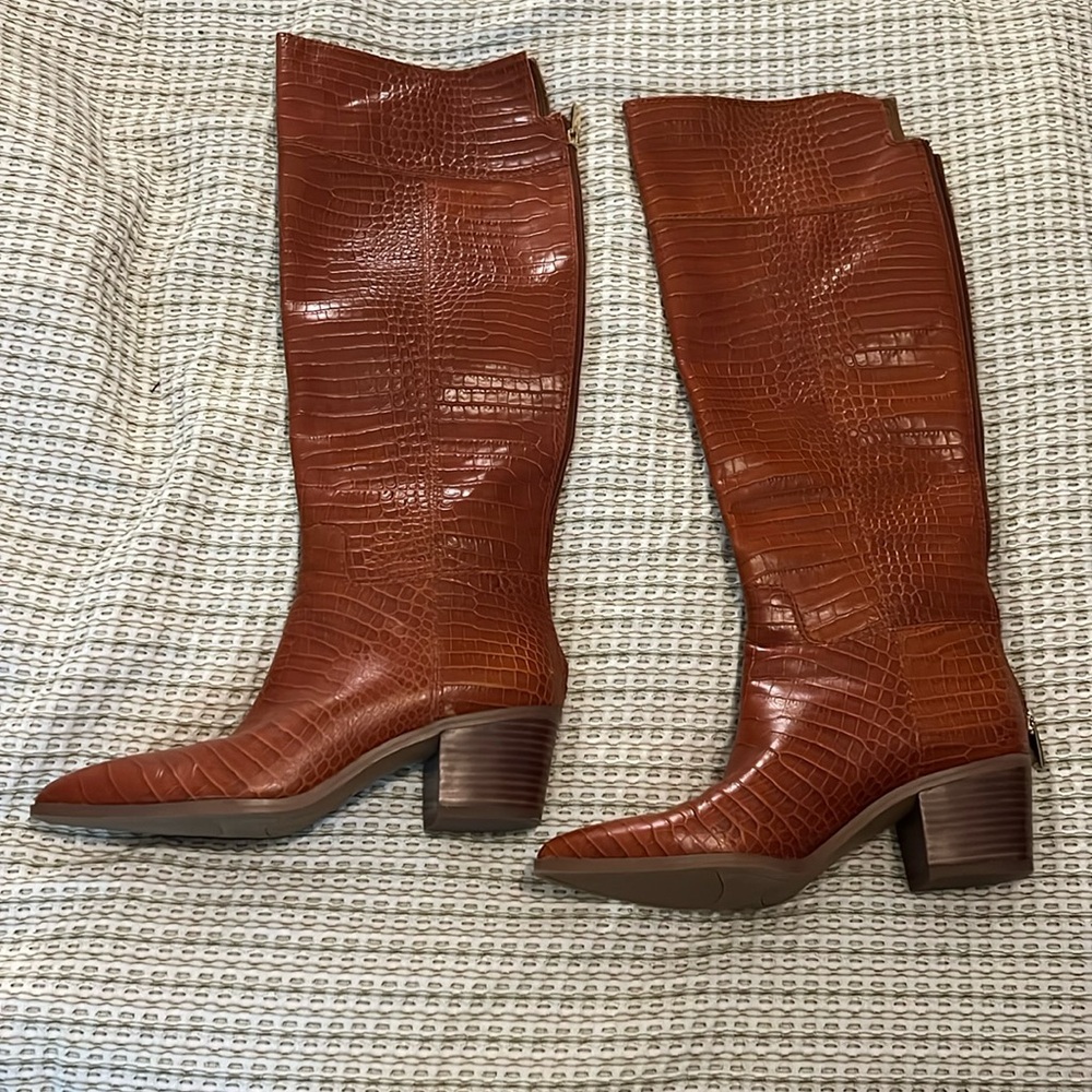 Franco Sarto brown leather boots. 8.5 leather upper.